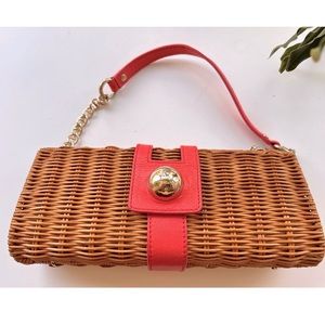 Kate spade rattan mini bag Pink and gold